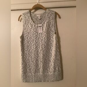 Chico's Silver and White Textured Knit Top